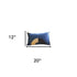 Set of 2 Blue Modern Lumbar Pillow Covers